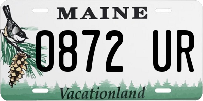ME license plate 0872UR