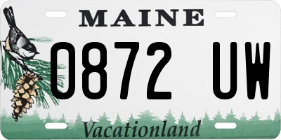 ME license plate 0872UW