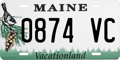 ME license plate 0874VC