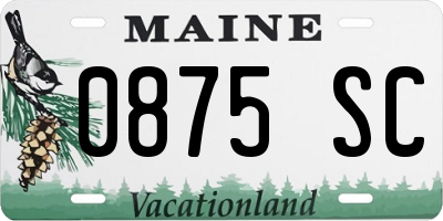ME license plate 0875SC
