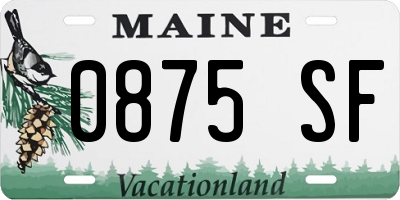 ME license plate 0875SF