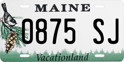 ME license plate 0875SJ