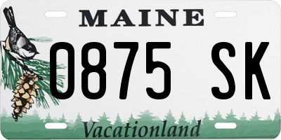 ME license plate 0875SK