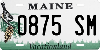 ME license plate 0875SM