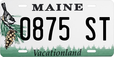 ME license plate 0875ST
