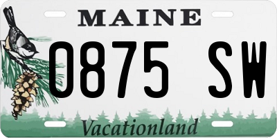 ME license plate 0875SW
