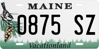 ME license plate 0875SZ
