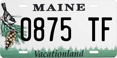 ME license plate 0875TF