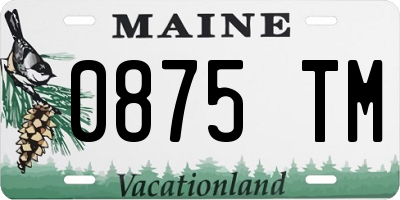 ME license plate 0875TM