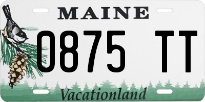 ME license plate 0875TT