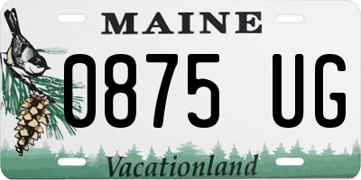 ME license plate 0875UG