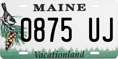 ME license plate 0875UJ