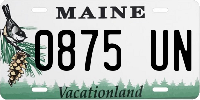 ME license plate 0875UN