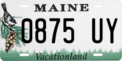 ME license plate 0875UY