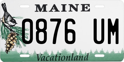 ME license plate 0876UM