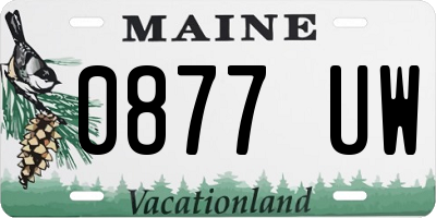 ME license plate 0877UW