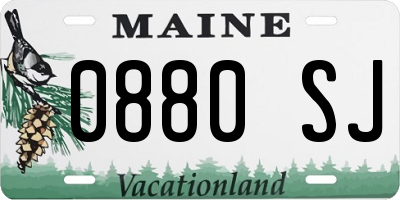 ME license plate 0880SJ