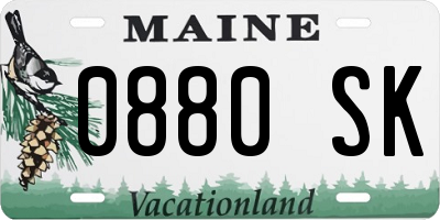 ME license plate 0880SK