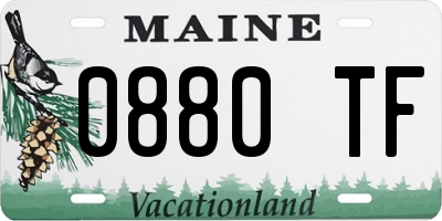 ME license plate 0880TF