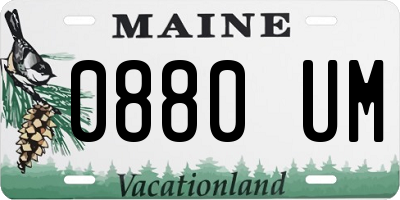 ME license plate 0880UM