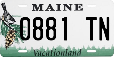 ME license plate 0881TN