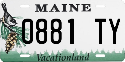 ME license plate 0881TY