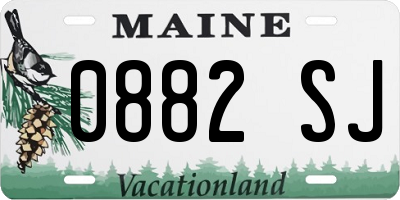 ME license plate 0882SJ