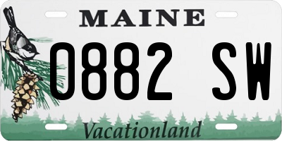 ME license plate 0882SW