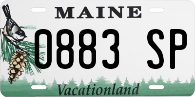 ME license plate 0883SP