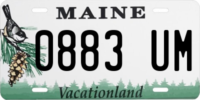 ME license plate 0883UM