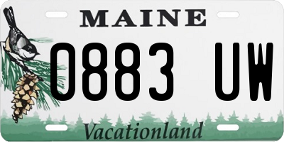 ME license plate 0883UW