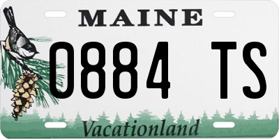 ME license plate 0884TS