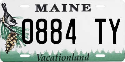 ME license plate 0884TY