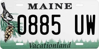 ME license plate 0885UW