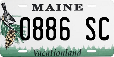 ME license plate 0886SC