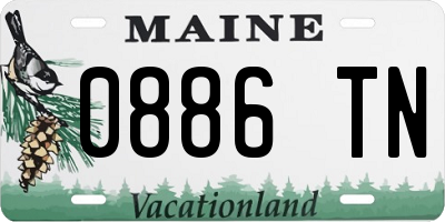 ME license plate 0886TN