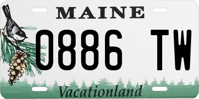 ME license plate 0886TW