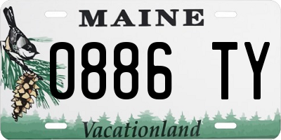 ME license plate 0886TY
