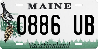 ME license plate 0886UB