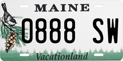 ME license plate 0888SW