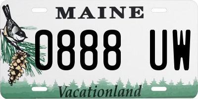 ME license plate 0888UW