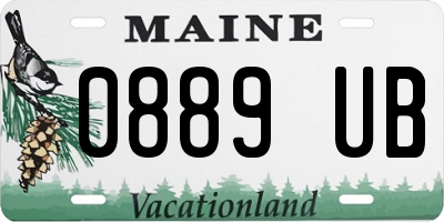 ME license plate 0889UB