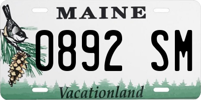 ME license plate 0892SM