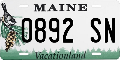 ME license plate 0892SN