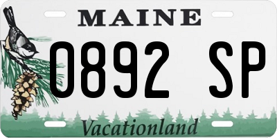 ME license plate 0892SP
