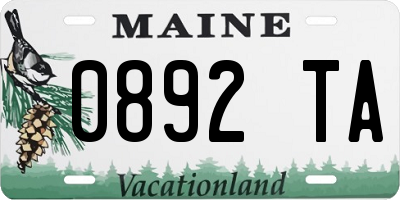 ME license plate 0892TA