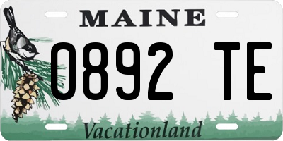 ME license plate 0892TE