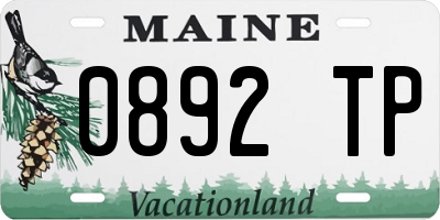 ME license plate 0892TP