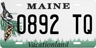 ME license plate 0892TQ