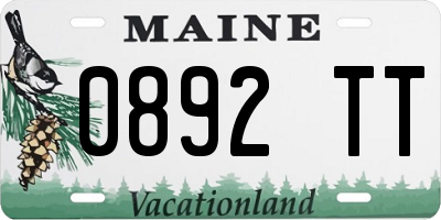 ME license plate 0892TT